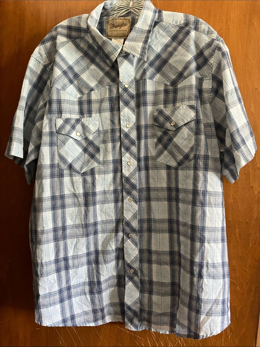 Wrangler Western Shirts Size 2XL Snap Front Lightweight Cotton Poly Blend